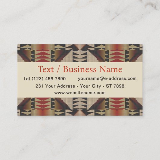 Southwestern Tribal Pattern Inspired Custom Visitekaartje (Achterkant)