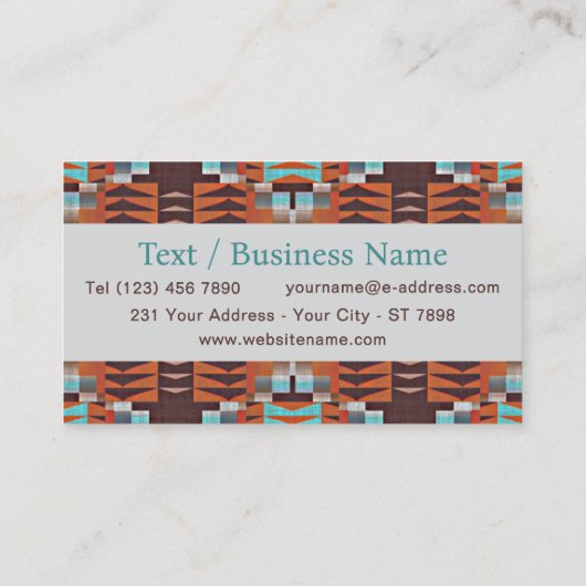 Southwestern Tribal Pattern Inspired Custom Visitekaartje (Achterkant)