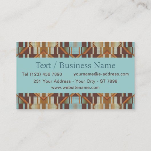 Southwestern Tribal Pattern Inspired Custom Visitekaartje (Achterkant)