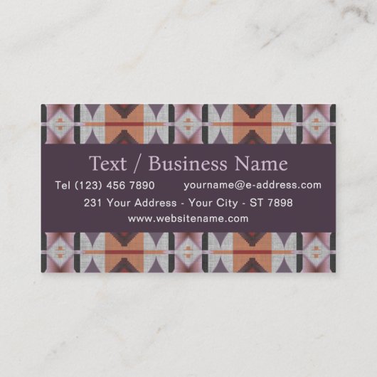 Southwestern Tribal Pattern Inspired Custom Visitekaartje (Achterkant)