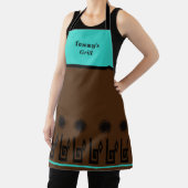 Southwestern Turquoise Brown Restaurant Apron Schort (Insitu)
