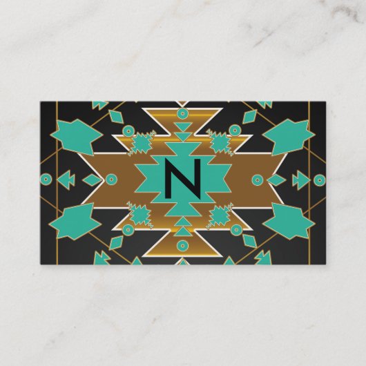 Southwestern Turquoise Color Block Visitekaartje (Voorkant)