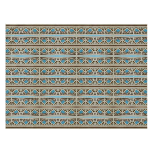 Southwestern Turquoise Gray Brown Pattern Tafelkleed (Voorkant (Horizontaal))
