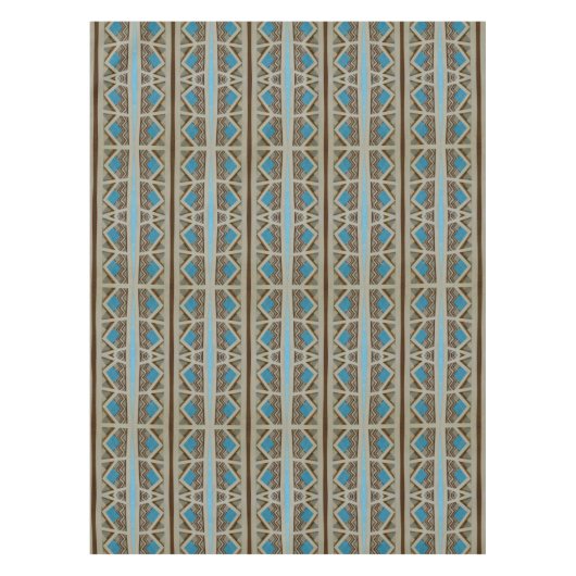 Southwestern Turquoise Gray Brown Pattern Tafelkleed (Voorkant)