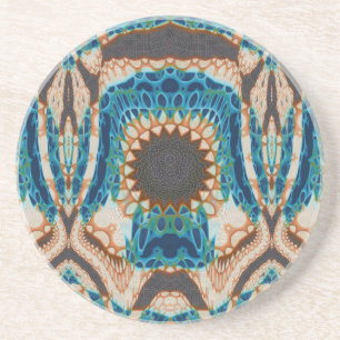 Southwestern Turquoise Native Pattern Zandsteen Onderzetter