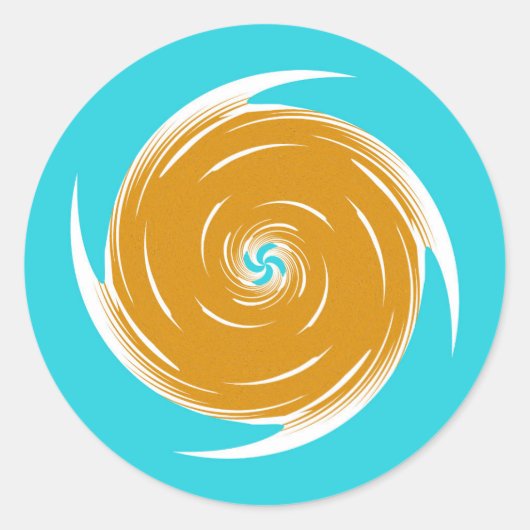Southwestern Twirl Pattern Ronde Sticker (Voorkant)