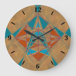 Southwestern-woestijn Indian Star Man Design Art Grote Klok