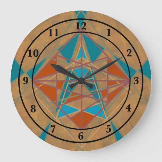 Southwestern-woestijn Indian Star Man Design Art Grote Klok (Voorkant)