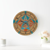 Southwestern-woestijn Indian Star Man Design Art Grote Klok (Huis)