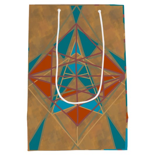 Southwestern-woestijn Indian Star Man Design Art Medium Cadeauzakje (Achterkant)