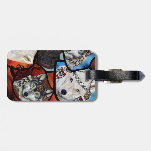 SOUTHWESTERN WOLF ART BAGAGELABEL (Achterkant horizontaal)