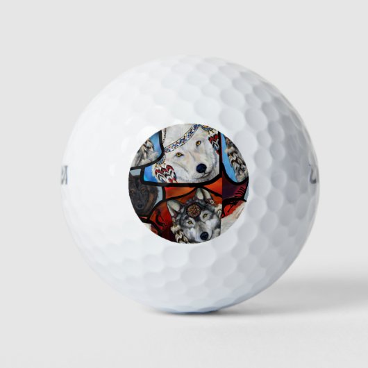 SOUTHWESTERN WOLF ART GOLFBALLEN (Voorkant)