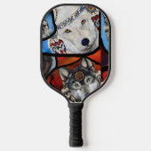 SOUTHWESTERN WOLF ART PICKLEBALL PADDLE (Voorkant)