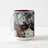 SOUTHWESTERN WOLF ART TWEEKLEURIGE KOFFIEMOK (Voorkant links)