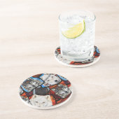 SOUTHWESTERN WOLF ART ZANDSTEEN ONDERZETTER (Zijkant)