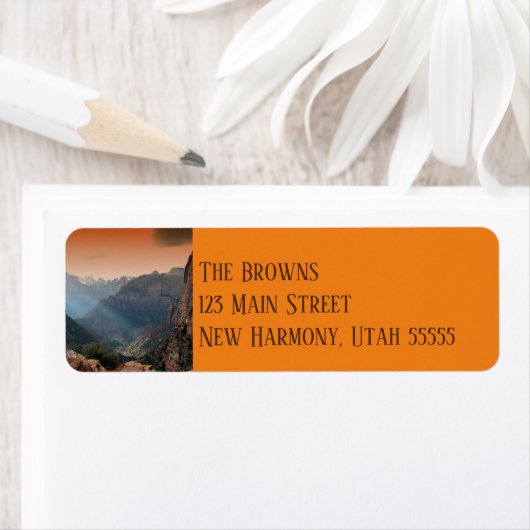 Southwestern Zion Canyon Return Address Etiket (Insitu)