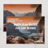 Southwestern Zion Canyon Wedding Invitations Kaart (Voorkant / Achterkant)