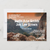 Southwestern Zion Canyon Wedding Invitations Kaart (Voorkant)