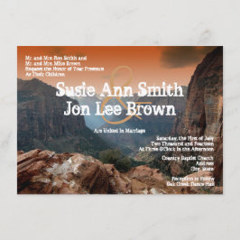Southwestern Zion Canyon Wedding Invitations Kaart