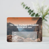 Southwestern Zion Canyon Wedding Invitations RSVP Kaartje (Staand voorkant)