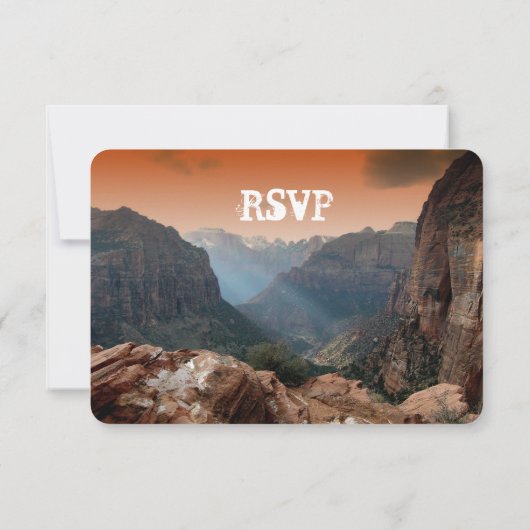 Southwestern Zion Canyon Wedding Invitations RSVP Kaartje (Achterkant)