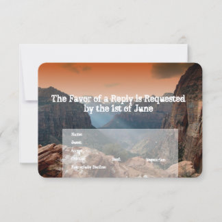 Southwestern Zion Canyon Wedding Invitations RSVP Kaartje
