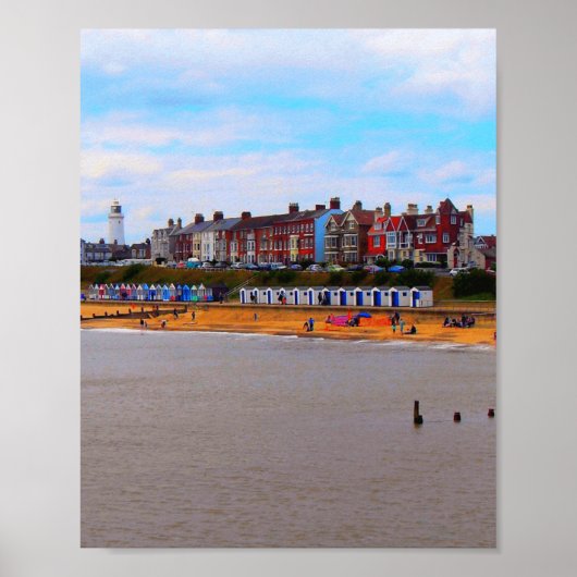 Southwold Beach van de pier Poster (Voorkant)