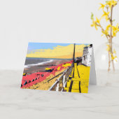 Southwold Promenade Kleurrijk Kaart (Gele Bloem)