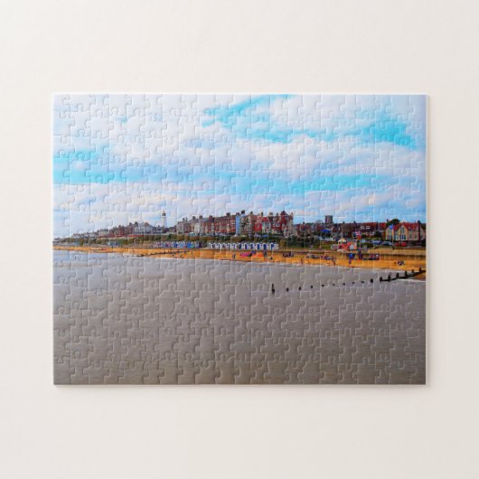 Southwold zeedijk vanaf de pier legpuzzel (Horizontaal)