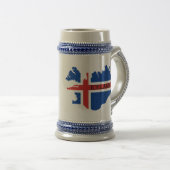 Souvenir beer stein of mok IJsland (Voorkant rechts)