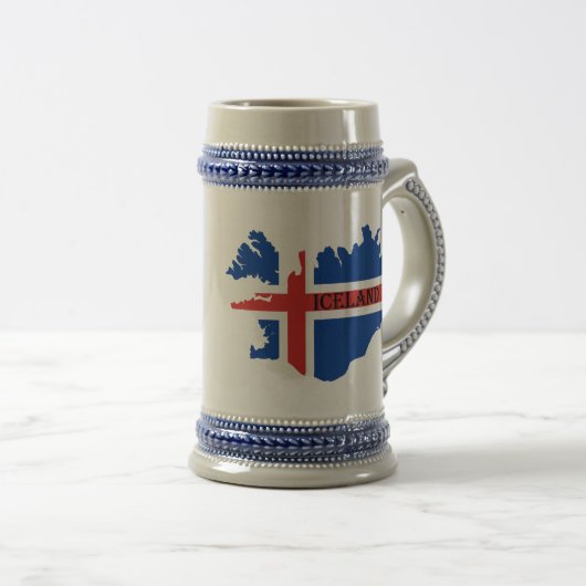 Souvenir beer stein of mok IJsland (Voorkant rechts)