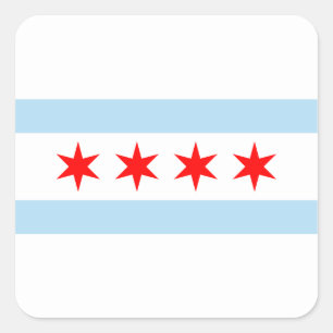 Souvenir Chicago Flag Vierkante Sticker