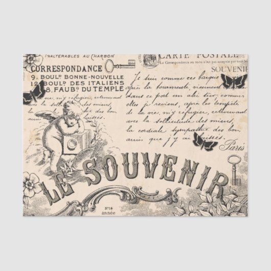 Souvenir Decoupage Tissue Paper - Frans  Tissuepapier (Voorkant)