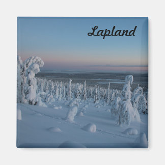 Souvenir Forêt enneigée de Laponie Magneet