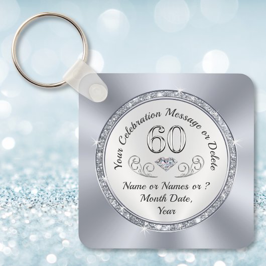Souvenir Ideeën voor 60e Verjaardag, 60e Jubileum Sleutelhanger