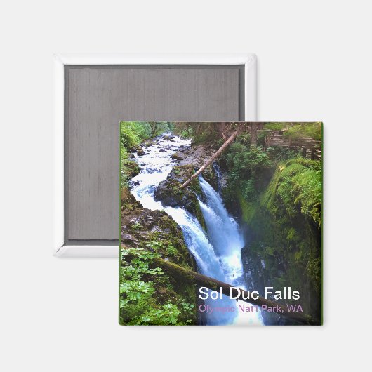 Souvenir Magnet: Sol Duc-Herfsten, Olympisch natuu Magneet (Voorkant / Achterkant)