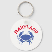 Souvenir Maryland Blue Crab Travel Rood Wit Blauw Sleutelhanger (Voorkant)