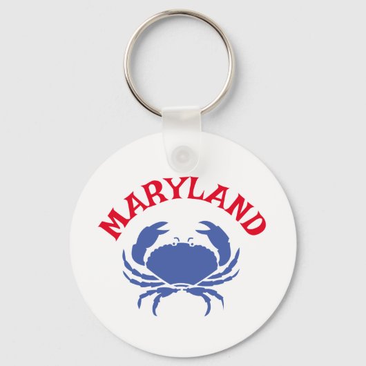 Souvenir Maryland Blue Crab Travel Rood Wit Blauw Sleutelhanger (Voorkant)