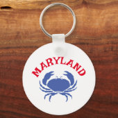 Souvenir Maryland Blue Crab Travel Rood Wit Blauw Sleutelhanger (Voorkant)