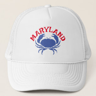 Souvenir Maryland Blue Crab Travel Rood Wit Blauw Trucker Pet