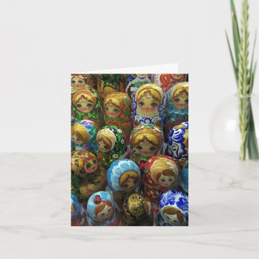 Souvenir Matryoshka Dolls Dank u Bedankkaart (Voorkant)