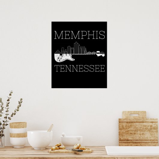 Souvenir Memphis Guitar Music Tennessee Memphis Poster (Keuken)