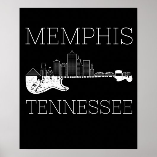 Souvenir Memphis Guitar Music Tennessee Memphis Poster (Voorkant)