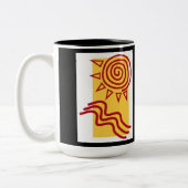 Souvenir mok met zwarte buitenkant (Links)