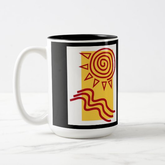 Souvenir mok met zwarte buitenkant (Links)