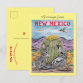 Souvenir New Mexico Southwest Animal Cactus Art Briefkaart (Voorkant / Achterkant)