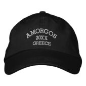 Souvenir of Amorgos Greece Geborduurde Pet (Voorkant)