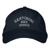 Souvenir of Santorini Greece Geborduurde Pet (Voorkant)