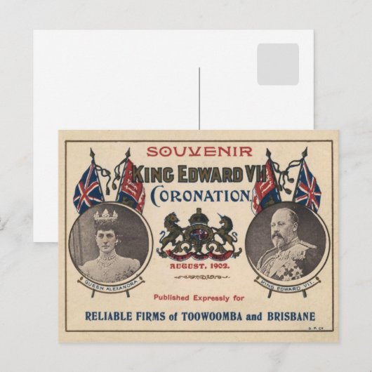 Souvenir of the Coronation of Edward VII Briefkaart (Voorkant / Achterkant)