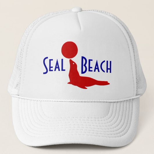 Souvenir Pet Seal Beach CA Travel Red White Blue (Voorkant)